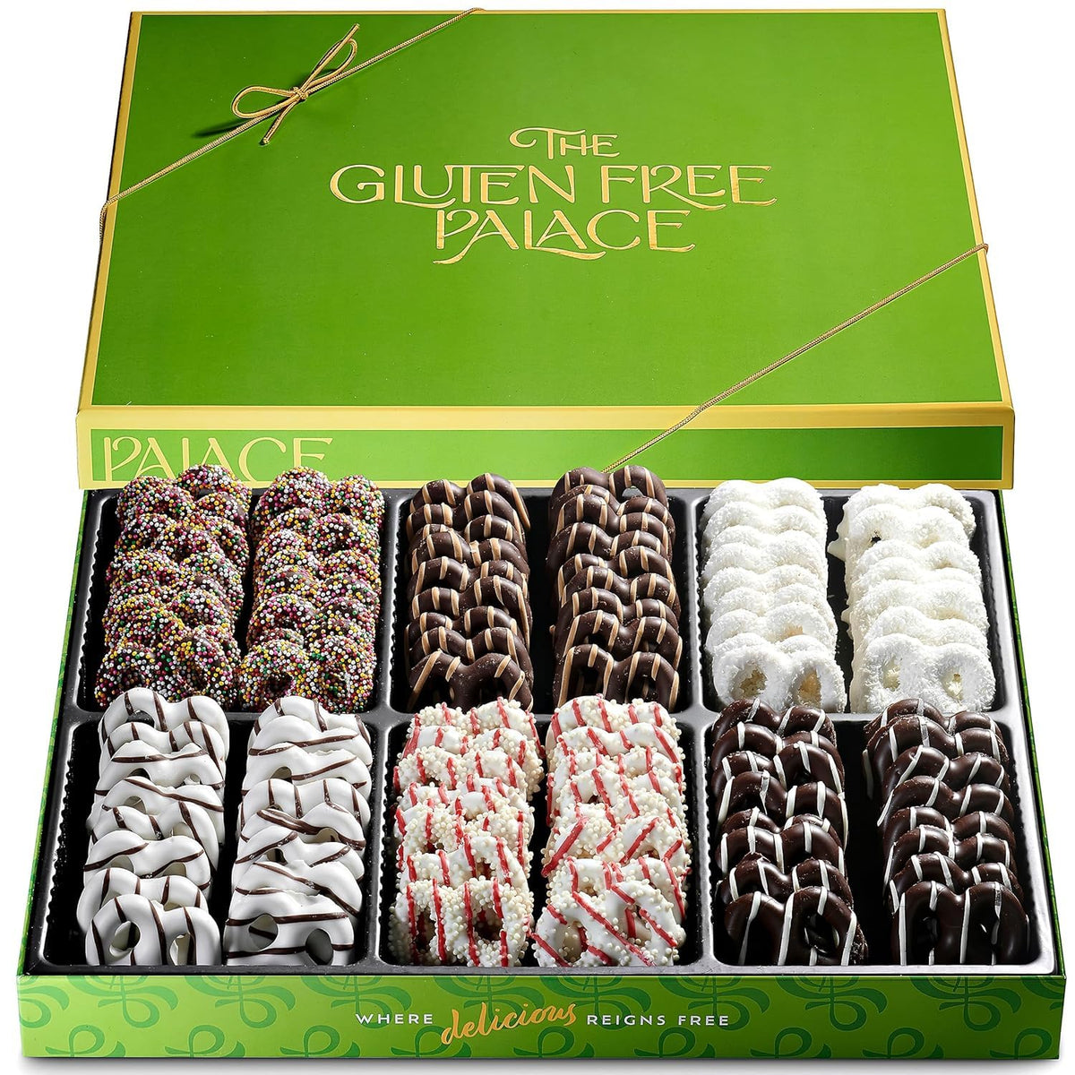 Gluten Free Palace Chocolate Covered Pretzels Gift Box - Gourmet Gluten Free Father's Day Chocolate Pretzels Gift Basket - Sweet & Salty Crunchy Treat