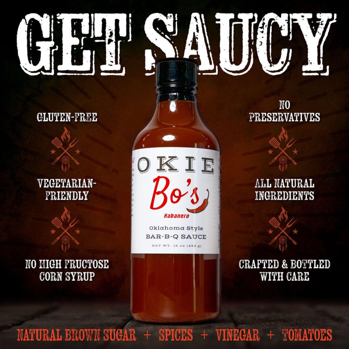 OkieBo's Habanero BBQ Sauce - Authentic Oklahoma Style, Ideal for Pork, Ribs, Brisket, Salmon, Chicken & More - Premium Condiment