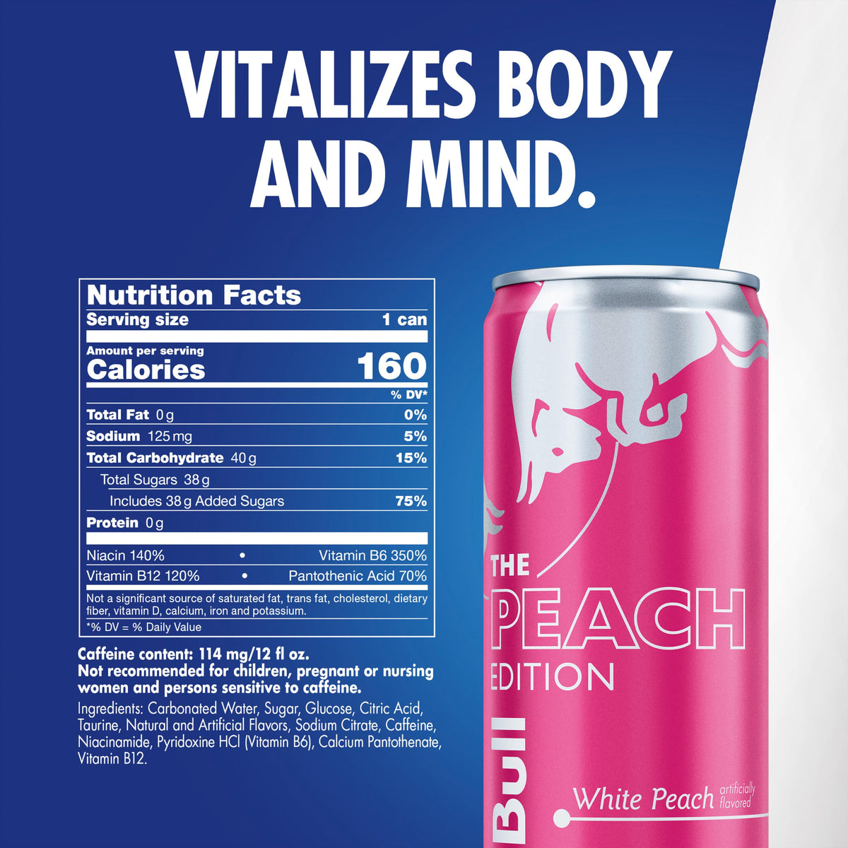 Red Bull Energy Drink, White Peach, Peach Edition