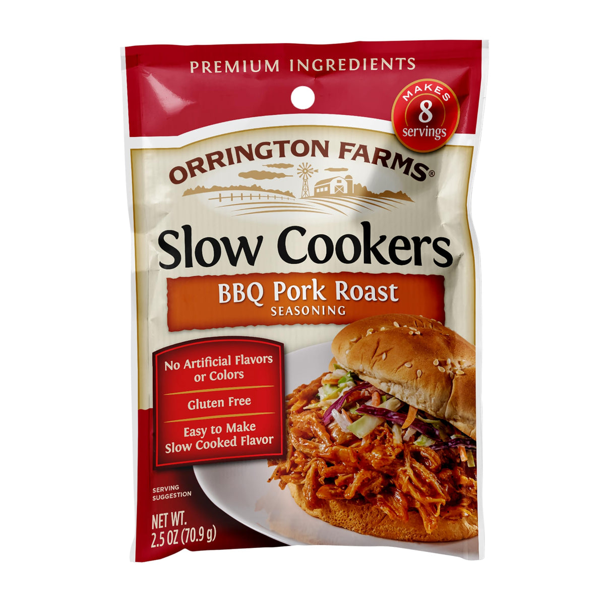 Orrington Farms Pork Roast Slow Cookers Seasoning, BBQ, 2.5 oz Packet (Pack of 12)