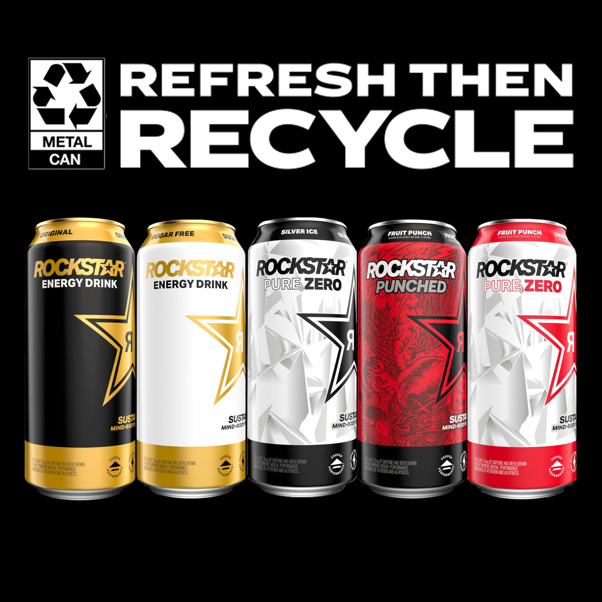 Rockstar Punched Energy Drink, Fruit Punch, 12 fl oz Cans (6 Pack)