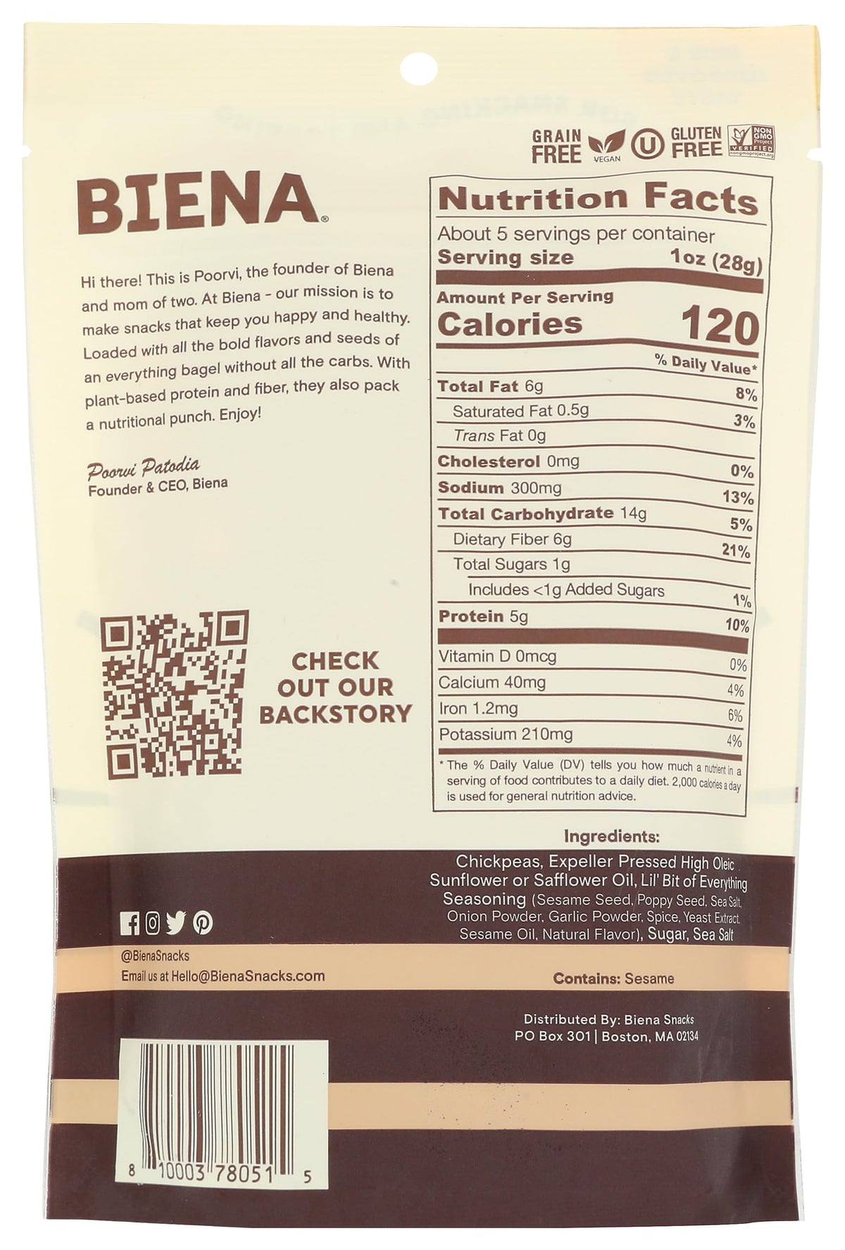 Biena Chickpea Lil Bit Evrythin 5 OZ