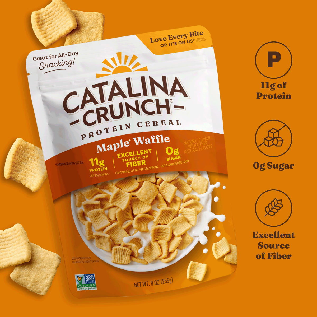 Catalina Crunch Protein Cereal, Maple Waffle, 9 oz Bag (Pack of 1)