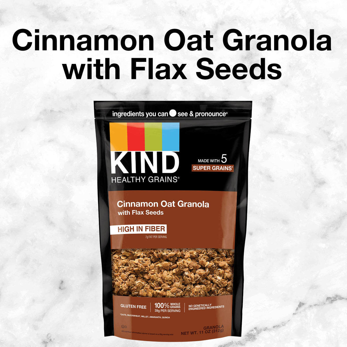 KIND Healthy Grains Clusters, Cinnamon Oat with Flax Seeds, 11 oz