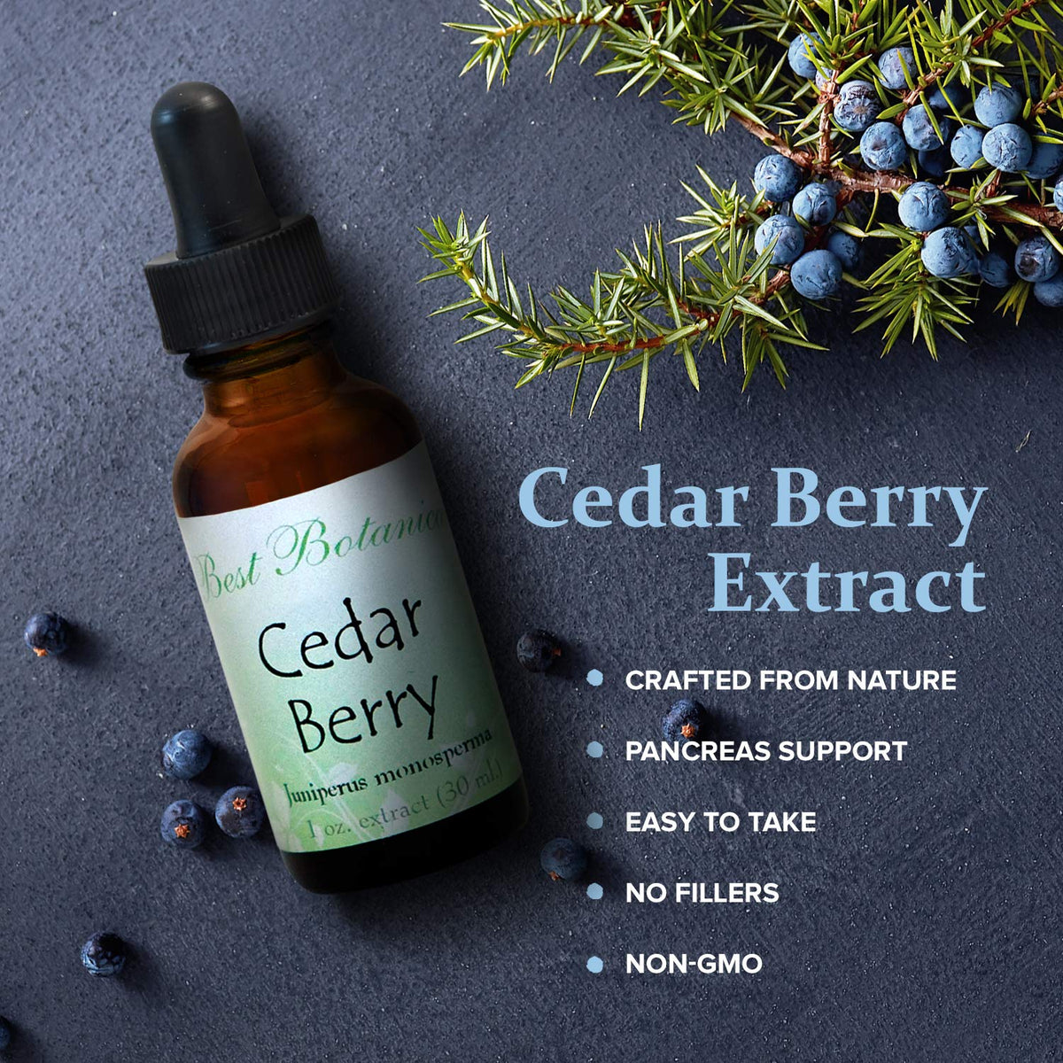 Best Botanicals Cedar Berry Extract 1 oz.