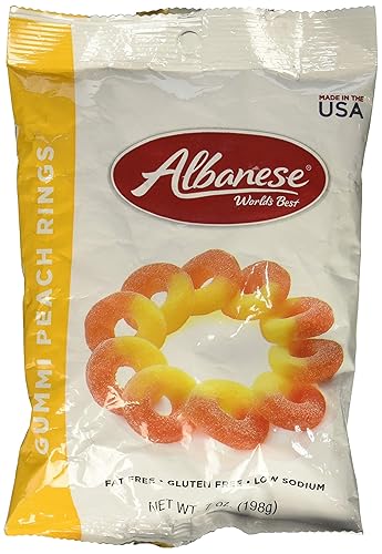 Albanese Gummy Peach Rings, 7 Oz