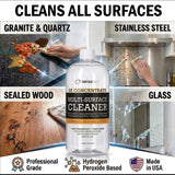 Thirteen Chefs 8X All Purpose Cleaner Concentrate - Makes 2 Gallons of Kitchen and Bathroom Cleaner for Granite and Quartz Countertops, Stainless