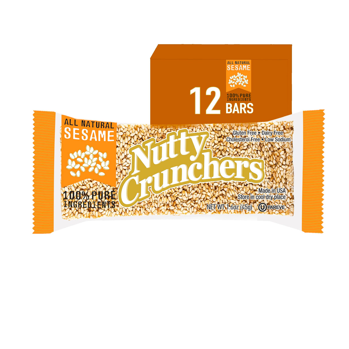 Nutty Crunchers Bars (Sesame, 12 Bars/box)