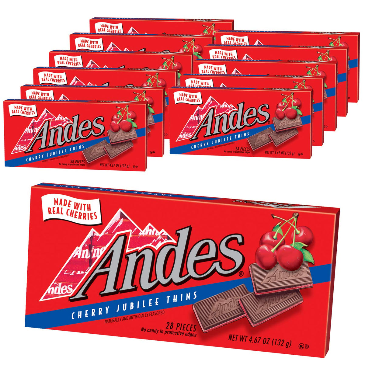 Andes Cherries Jubilee Candies, Pack of 12, 4.67 Ounce Packages