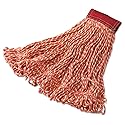 Rubbermaid Commercial Super Stitch Blend Mop Heads, Cotton/Synthetic, Red, Large