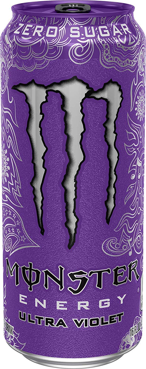 Monster Energy Ultra Zero Sugar Energy Drinks 16 ounce cans (Ultra Violet, 6 Cans)