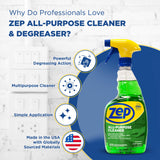 Zep All-Purpose Cleaner 32 oz (1 Unit) and Zep Streak-Free Glass Cleaner 32 oz (1 Unit) ECBD050 - All-Purpose Surface Cleaner and Streak-Free Glass