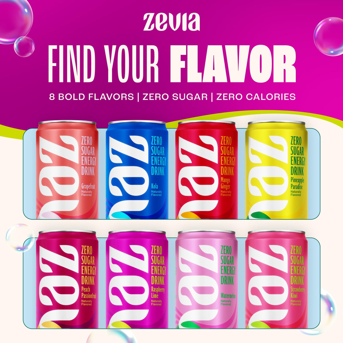 Zevia Zero Sugar Energy Drink, Raspberry Lime, 12 oz Cans (12-Pack) - Naturally Sweetened, Zero Calorie Sugar Free Energy - Non-GMO Project Verified