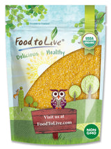Food to Live Gluten-Free Organic Yellow Polenta, 5 Pounds - Premium Italian Stone-Ground Cornmeal, Non-GMO, Vegan, Kosher - Perfect for Creamy Dishes
