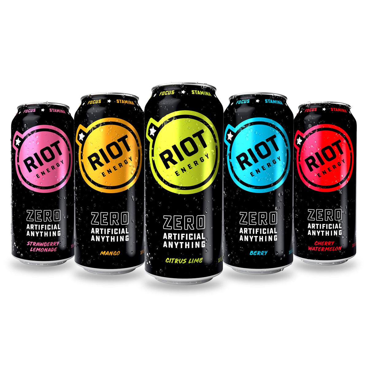 RIOT Clean Energy Drink -16 Fl Oz (Pack of 12) (Variety Pack)