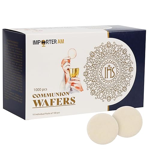 Church Communion Wafers Round 1 3/8", 1000 Count Hosts for Communion Service Unleavened Eucharist Bread