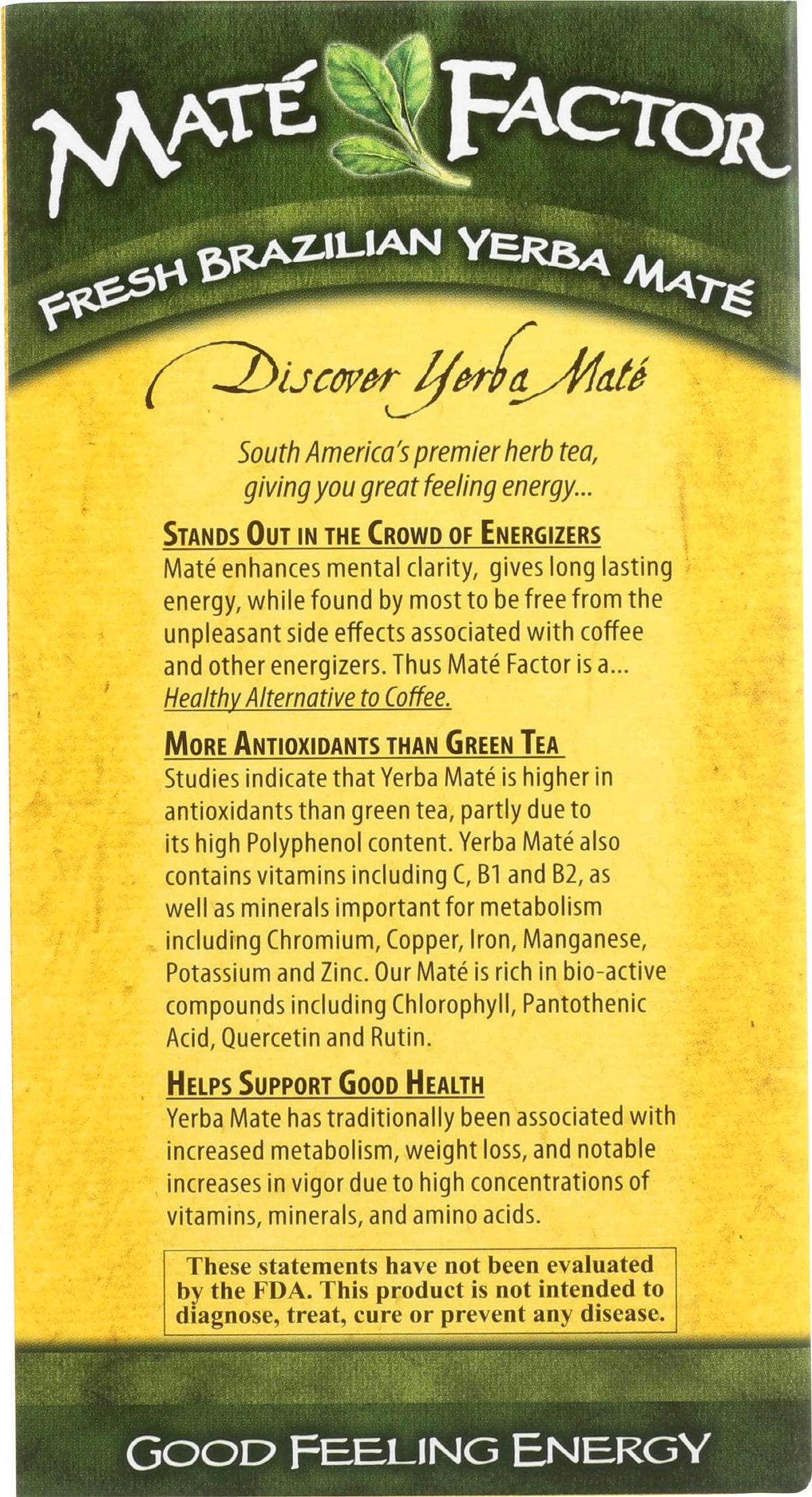 THE MATE FACTOR Lemon Ginger, 20 Count