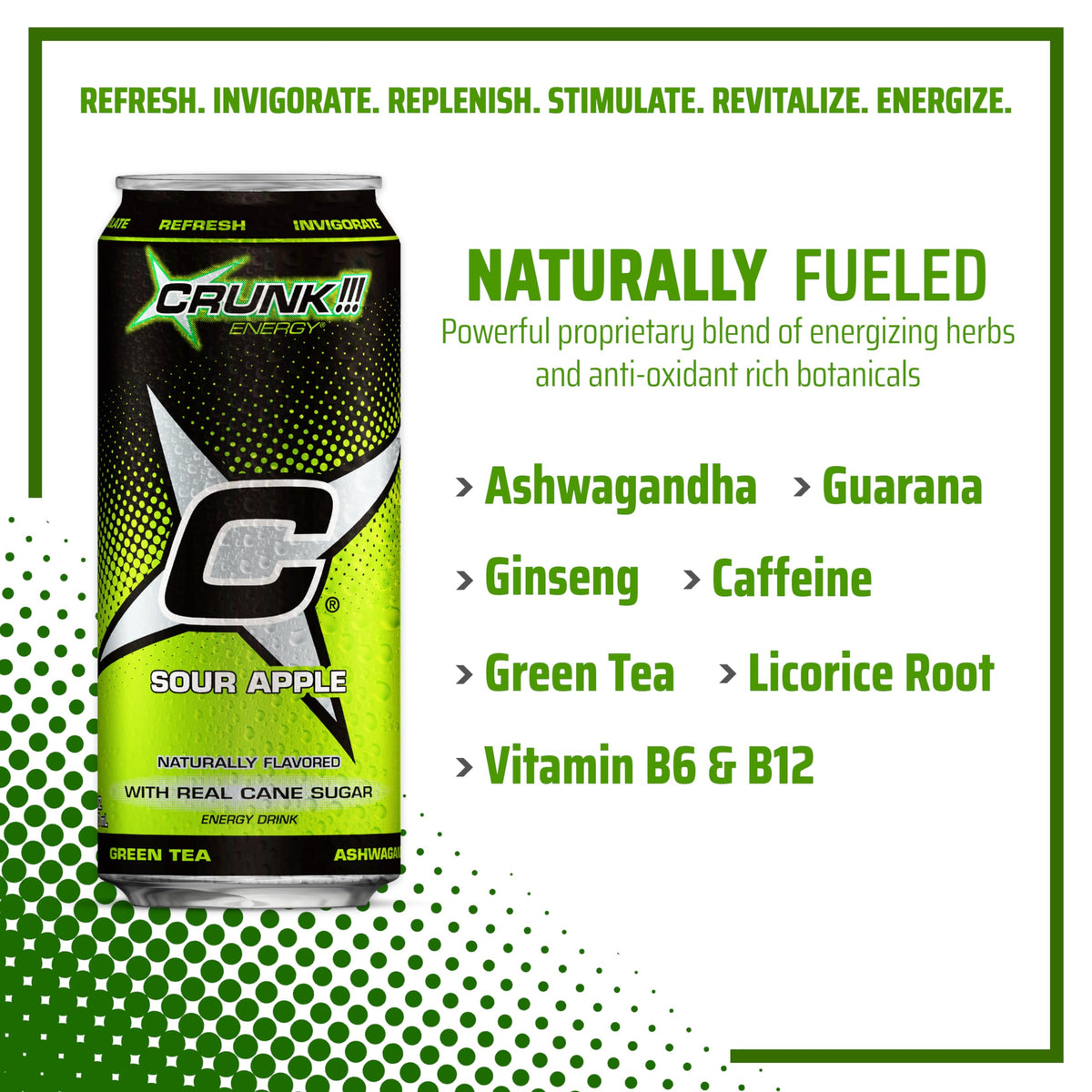 CRUNK!!! Energy Sour Apple 16oz 24pack
