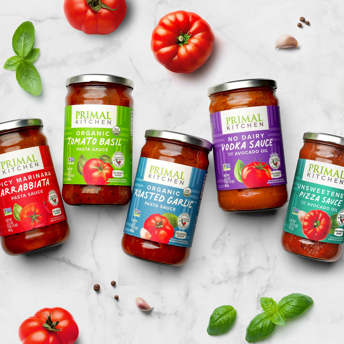 Primal Kitchen Unsweetened Red Pizza Sauce, No Added Sugar, Made with Avocado Oil, 2-Pack