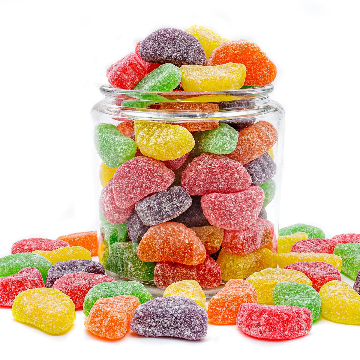 Fruit Slices Jelly Candy 2 lb - Assorted Flavors (Orange, Grape, Cherry, Lemon, Lime), Soft & Chewy, Gluten & Peanut Free, Bulk