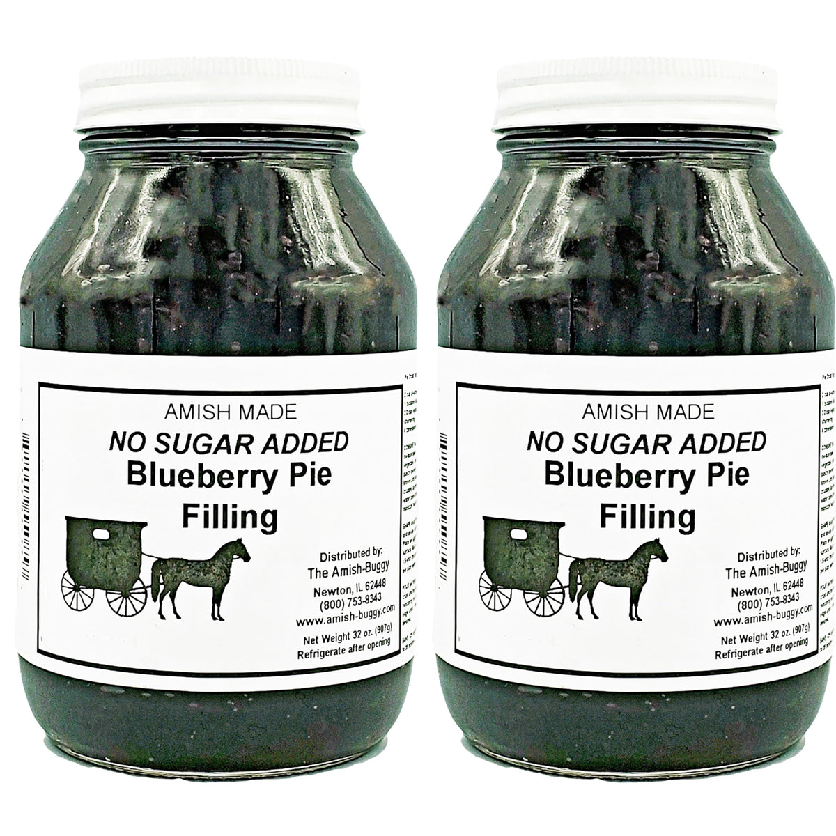 Amish Pie Filling - TWO 32 Oz Jars (Blueberry NSA)