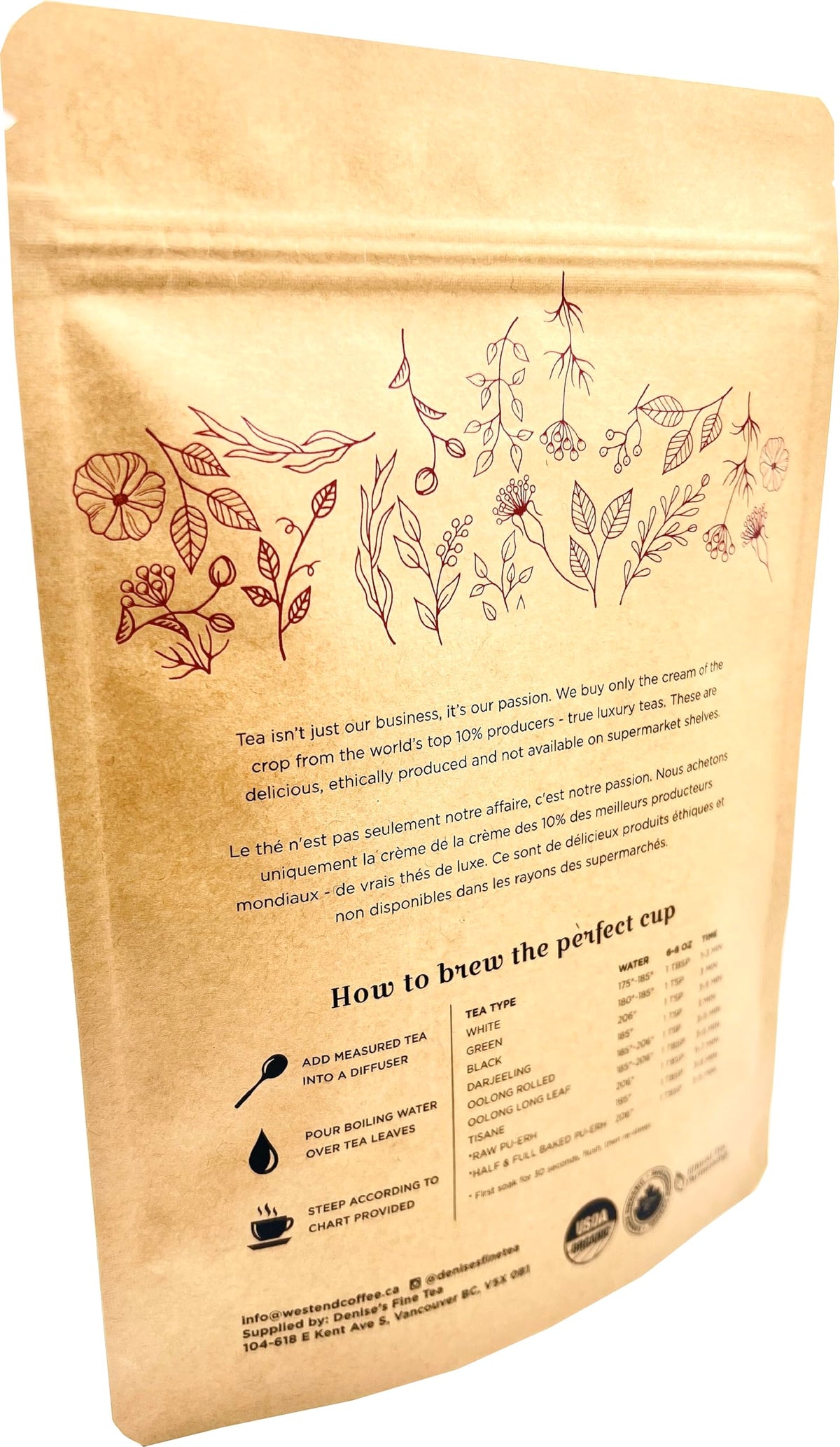 Denise's Fine Tea, Premium, Blue Eyes, Herb and Fruit Tea, Caffeine-Free, Loose Leaf (100g)