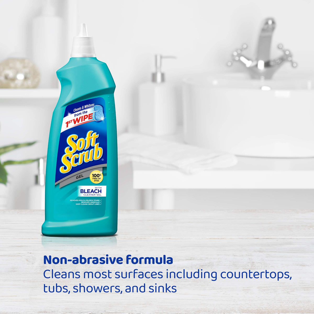 Soft Scrub with Bleach Cleaner Gel, 28.6 Fluid Ounces