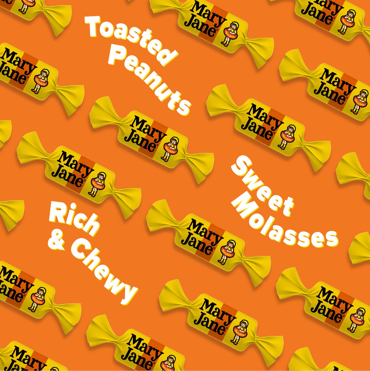 Atkinson's Mary Jane Molasses Peanut Butter Candy Taffy, 1 lb Candy Bag