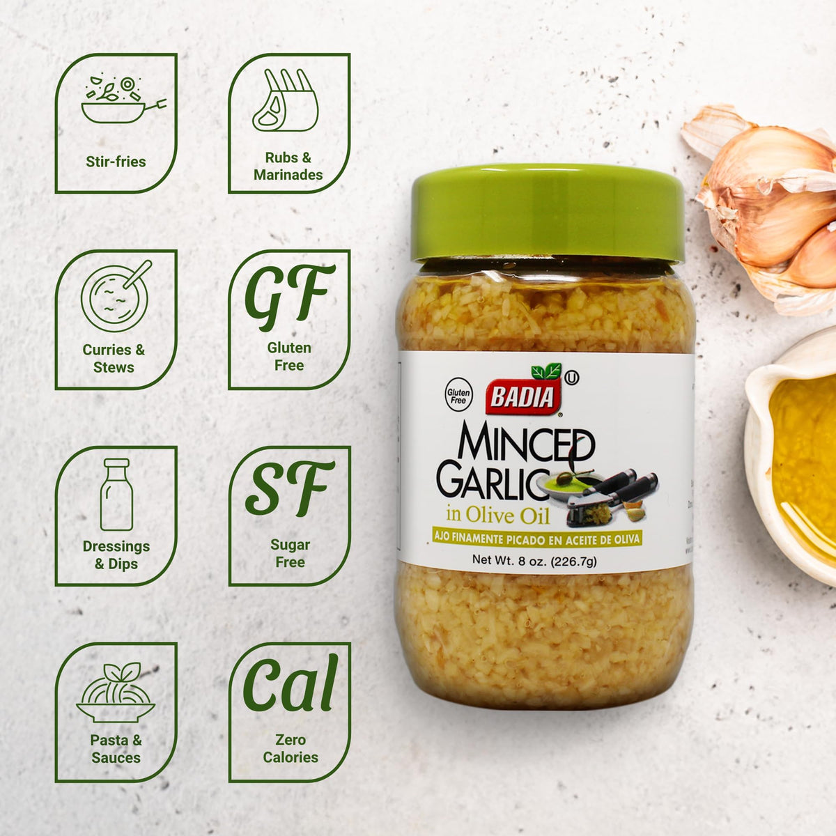 Badia Minced Garlic, 8 oz