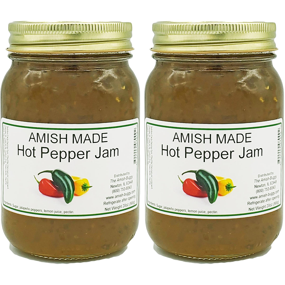 Amish Jam - Two 16 Oz Jars (Hot Pepper Jam)