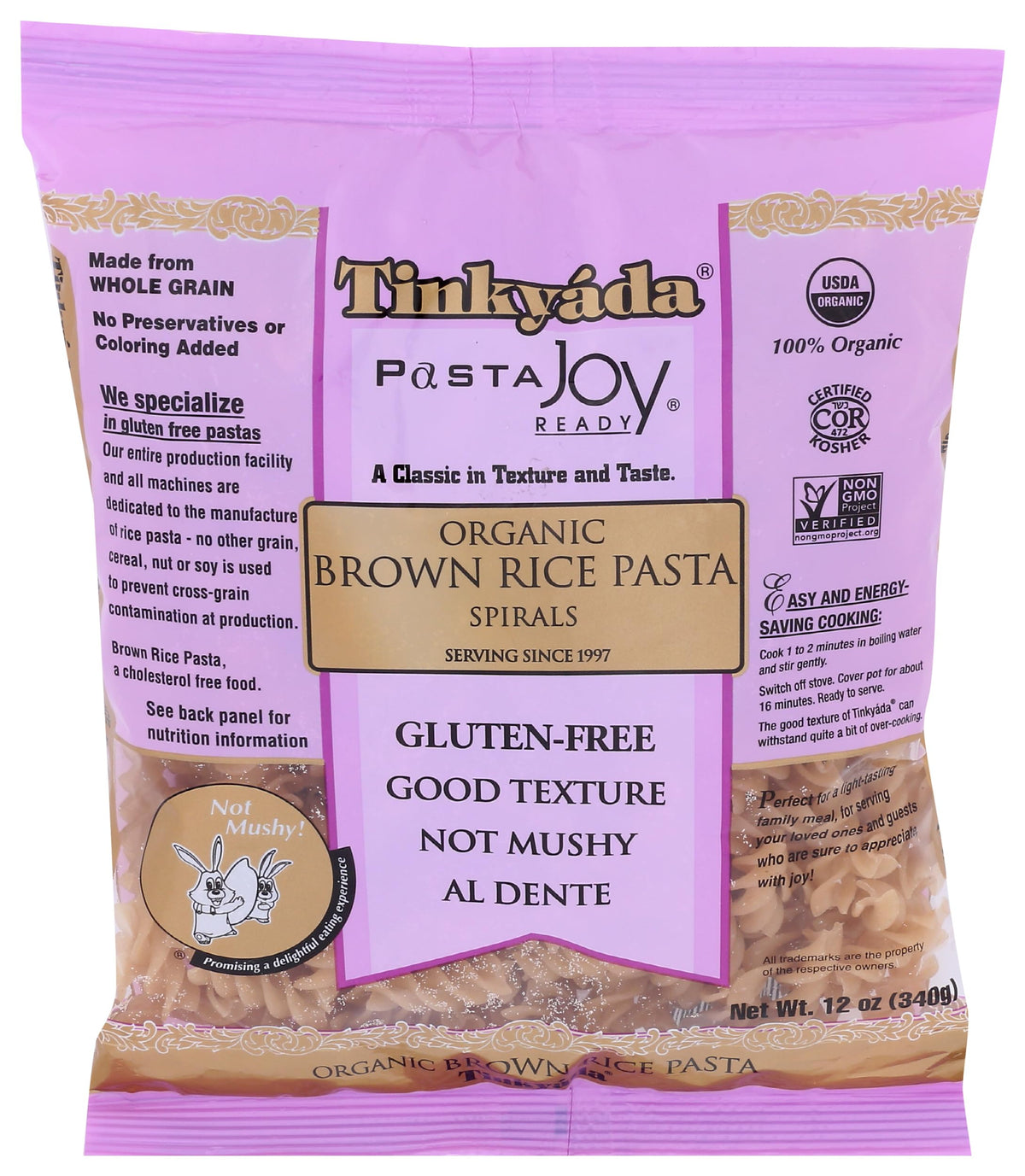 Tinkyada Organic Brown Rice Pasta, Spirals, 12 Oz