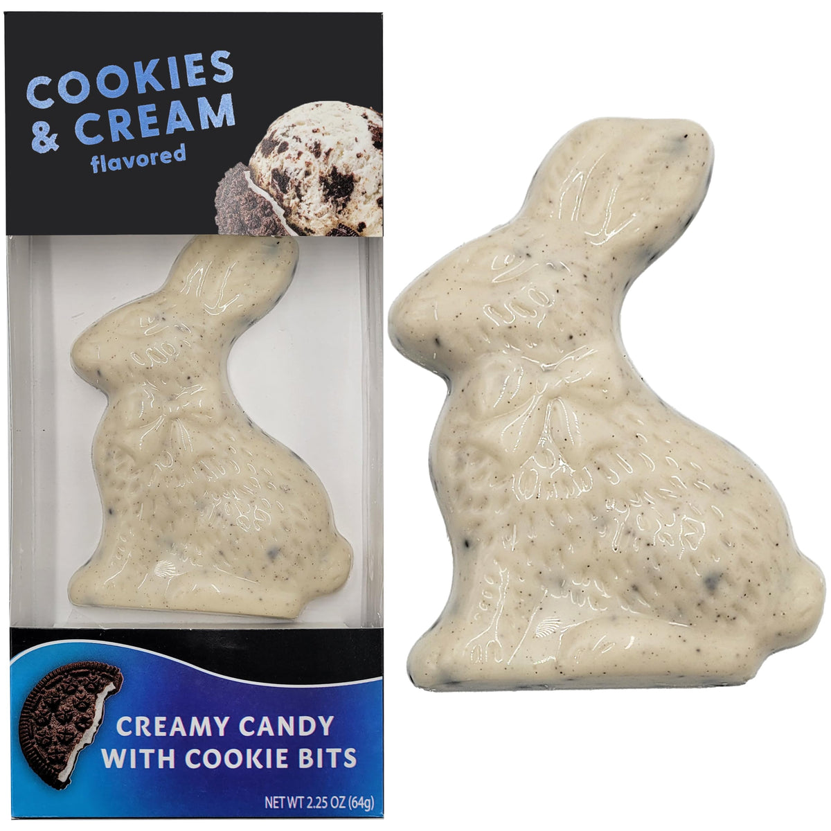 24-Pack Fruidles Easter Bunny Rabbit Milk Chocolate Bunnies, Cookies & Cream, Individually Wrapped in Gift-Box, Kosher Certified Dairy, 2.25oz