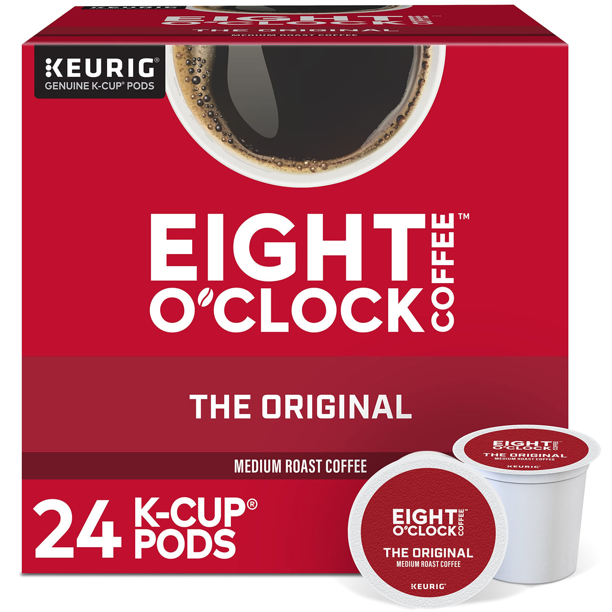 Eight O'Clock Coffee The Original, Single-Serve Keurig K-Cup Pods, Medium Roast Coffee, 24 Count