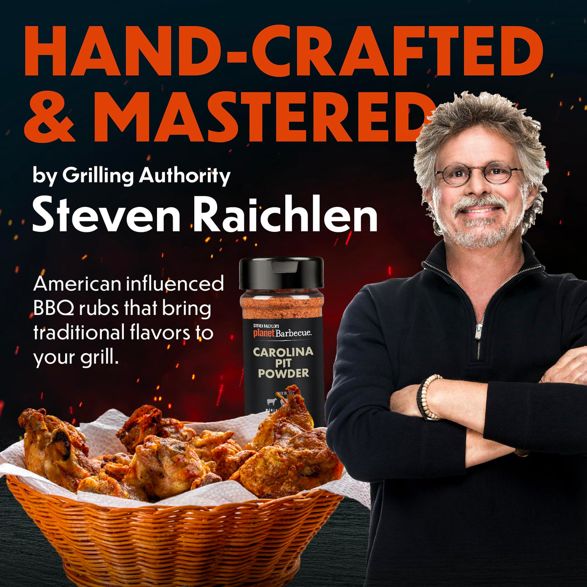 Steven Raichlen's Planet Barbecue Gourmet BBQ Rubs & Spices 3 Pack Gift Box - Grill Seasonings with USA Inspired Flavors - Grilling Gift for Fathers