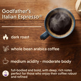 Coffee Bean Direct Godfather’s Italian Espresso®, Whole Bean Coffee, Handcrafted Blend, Dark Roast, 2.5 Pound Bag (Pack of 1)