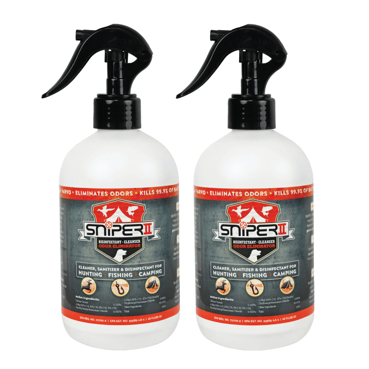 SNiPER II Disinfectant Cleanser and Odor Eliminator, Cleaner for Outdoor Disinfecting Purposes, Use for Hunting, Fishing, and Camping, Made in the