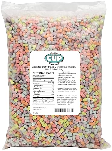 By The Cup Assorted Dehydrated Cereal Marshmallow Bits, 3 lb bulk bag