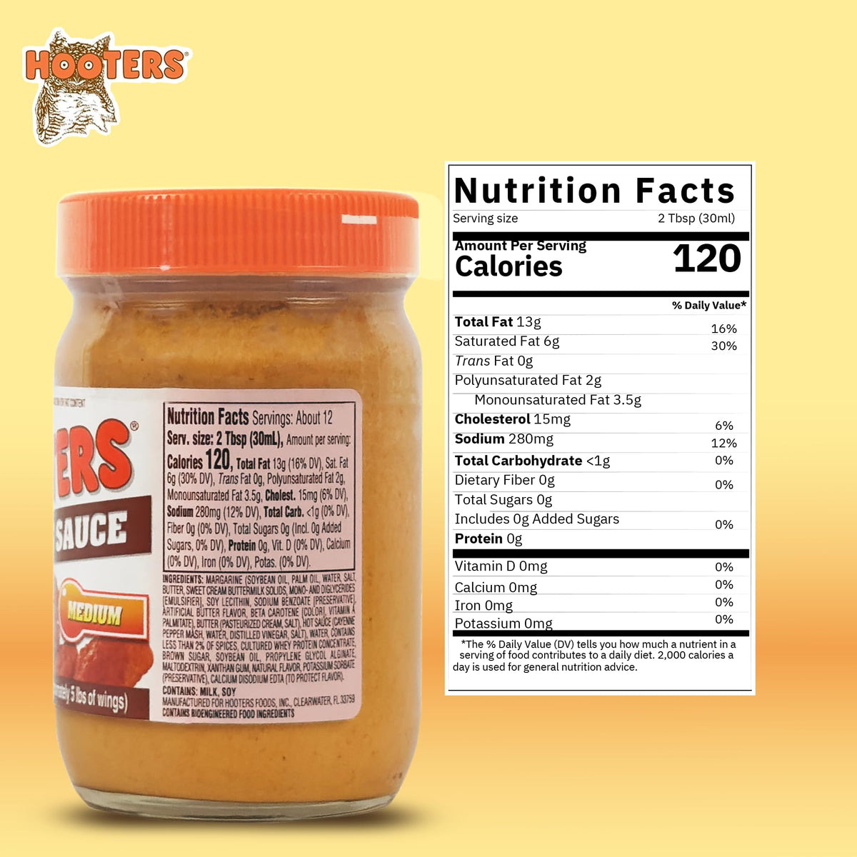 Hooters Sauce Wing Medium, 12 oz