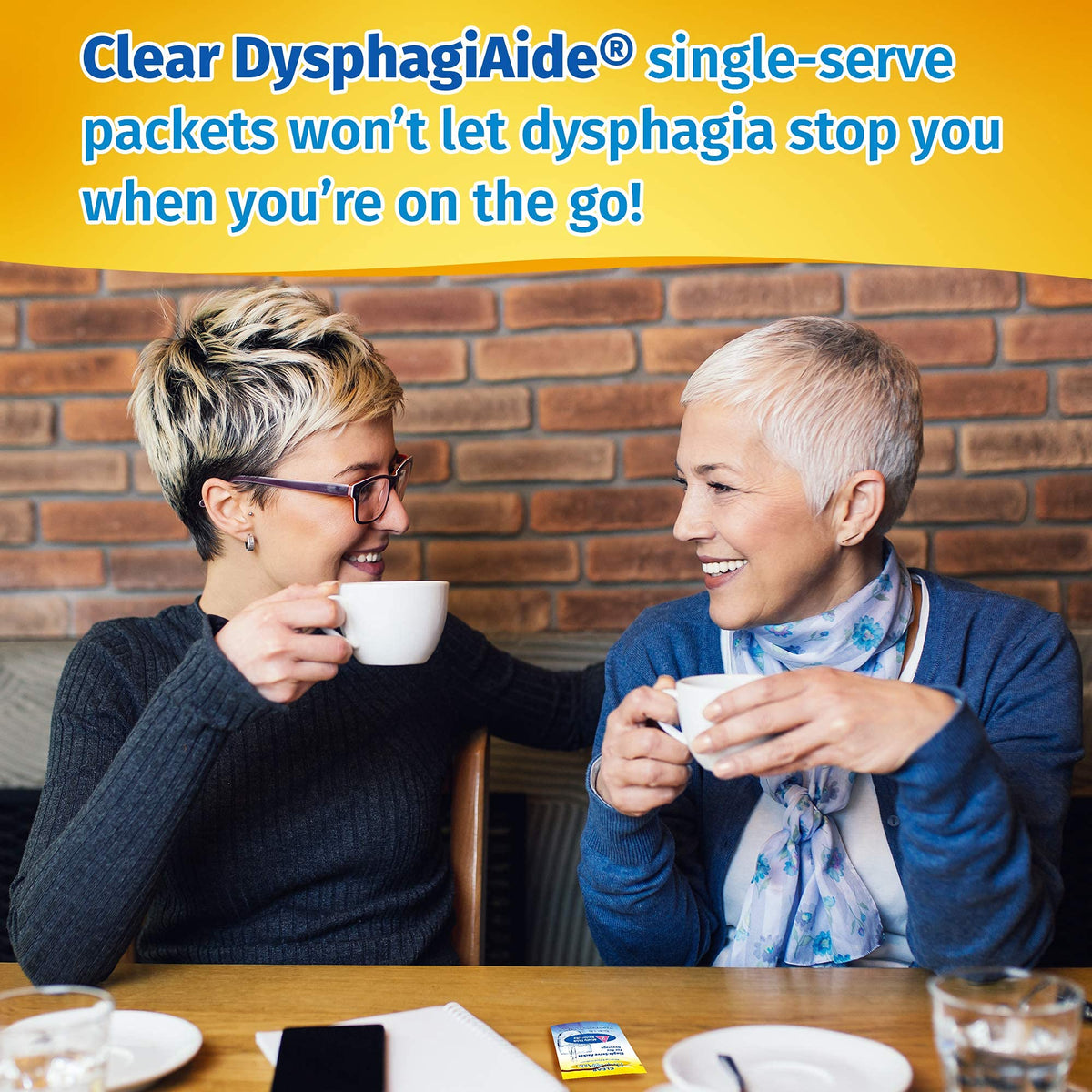 Clear DysphagiAide Thickener, Level 2 Mildly Thick (Nectar-Like) Single Serving Packets, 24 Count