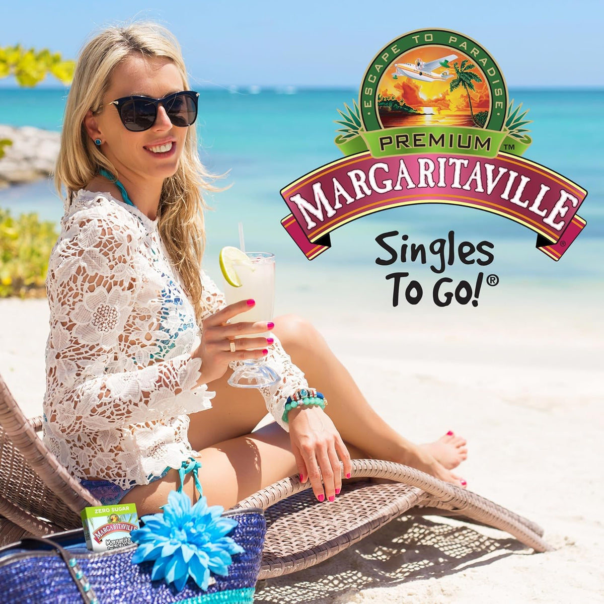 Margaritaville Singles to Go Drink Mix Variety Pack - 4 Margarita, 4 Pina Colada & 4 Strawberry Daiquiri (12) Boxes Total