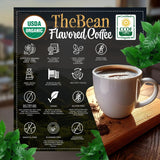 The Bean Organic Coffee Company Vanilla Bean, Medium Roast, Ground Coffee, 16-Ounce Bag,Café molido tostado organico