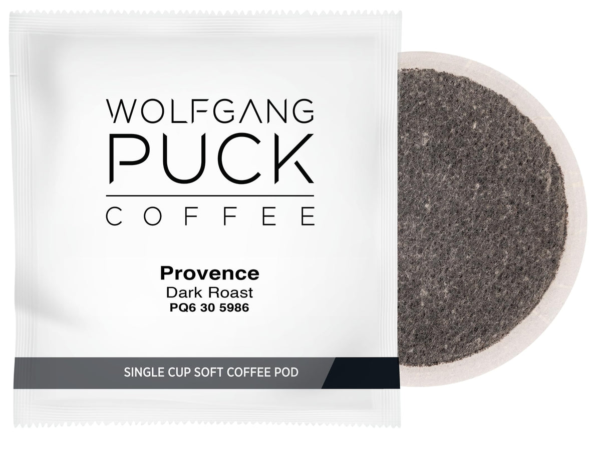 Wolfgang Puck Coffee, Provence French Roast, 9.5 Gram Soft Pods, 18 Count (Pack of 1)