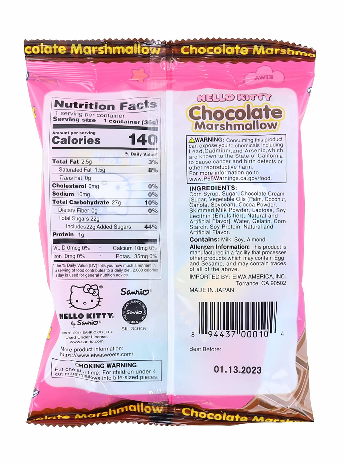 Hello Kitty Japan Chocolate Marshmallow Candy, 1.7 Ounce