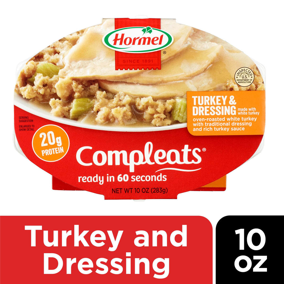 HORMEL COMPLEATS Turkey & Dressing Microwave Tray, 10 oz. (6 Pack)