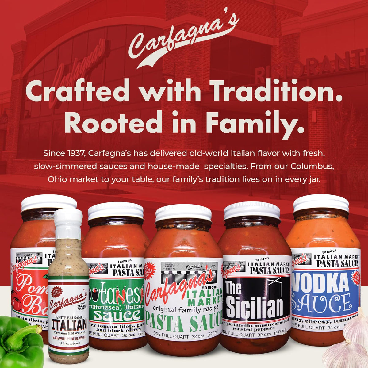 Carfagna's Pasta Sauce, Established 1937, Family Recipe, Made in Small Batches (32 Ounce, Puttanesca)