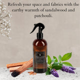 Abbey & Sullivan Linen Spray, Sandalwood & Patchouli, Warm and Earthy Odor Eliminating Scent, Pack of 2, 16 oz