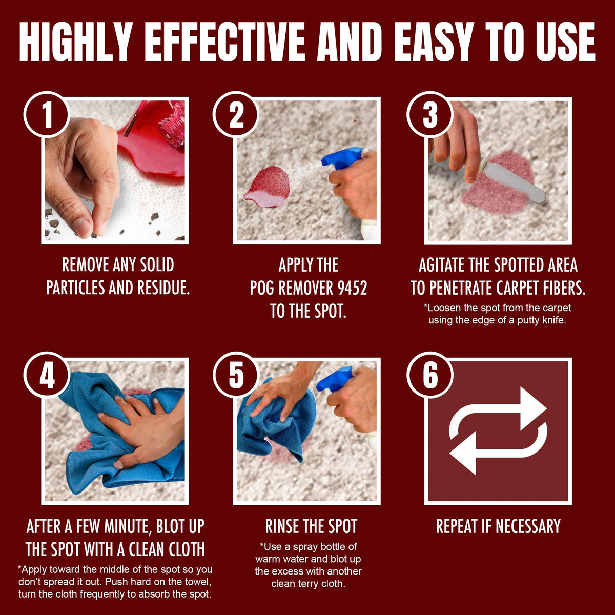 CarpetGeneral - POG Remover 9452 - Carpet Stain Remover and Degreaser - Use For Heavy-Duty Spot Cleaning - Professional Grade Cleaner - 5 Gallon Pail