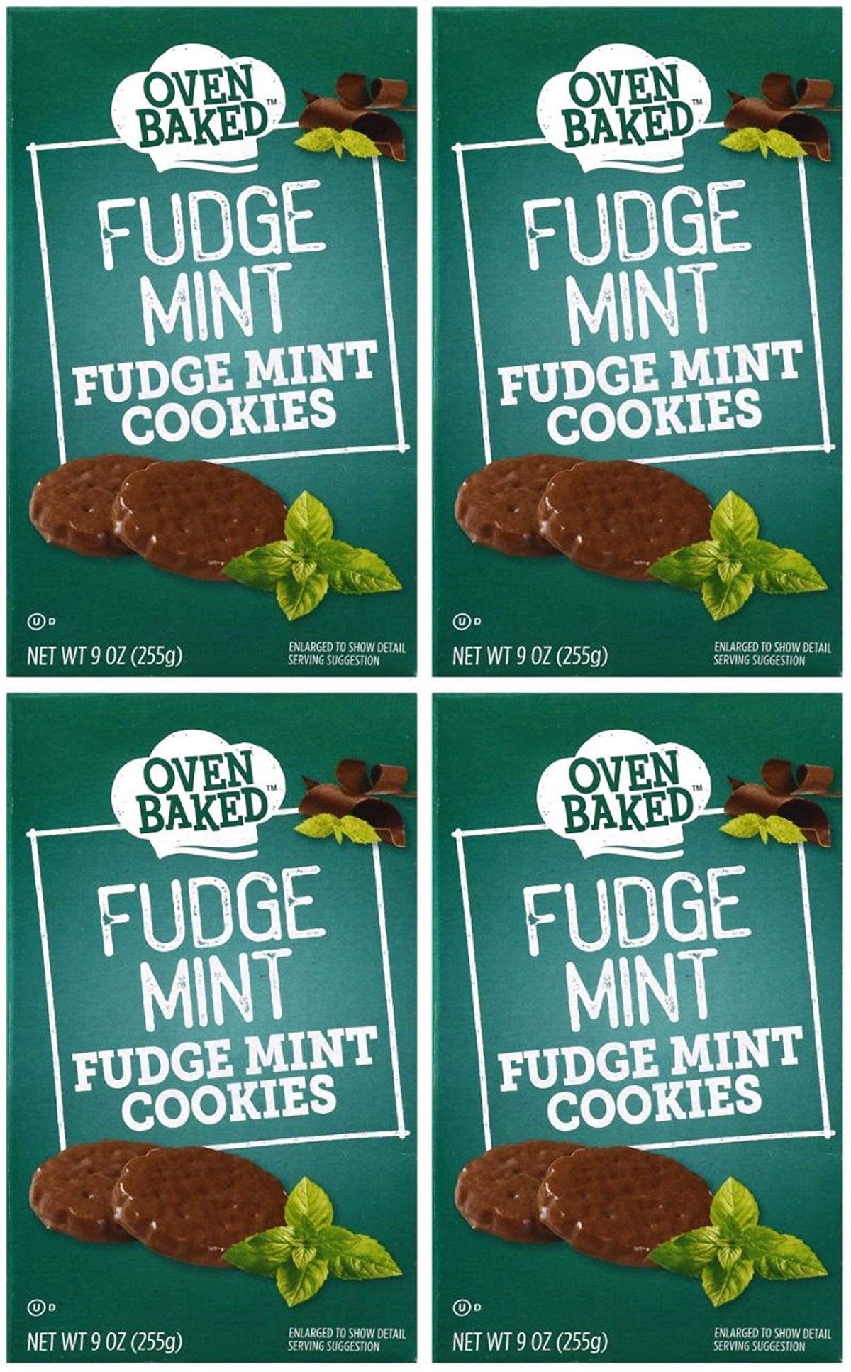 Oven Baked Fudge Mint Cookies, 4 Boxes (Total 36 oz)