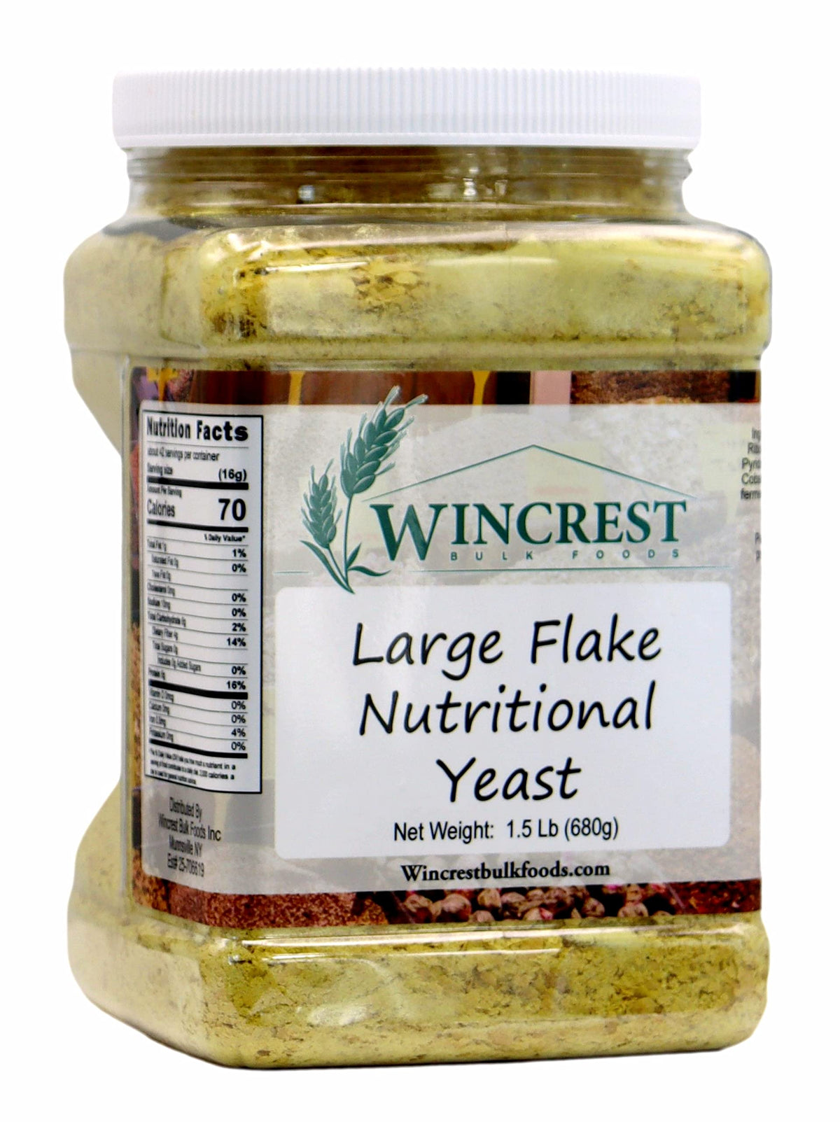 Large Nutritional Yeast Flakes - 1.5 Lb Economy Size Tub