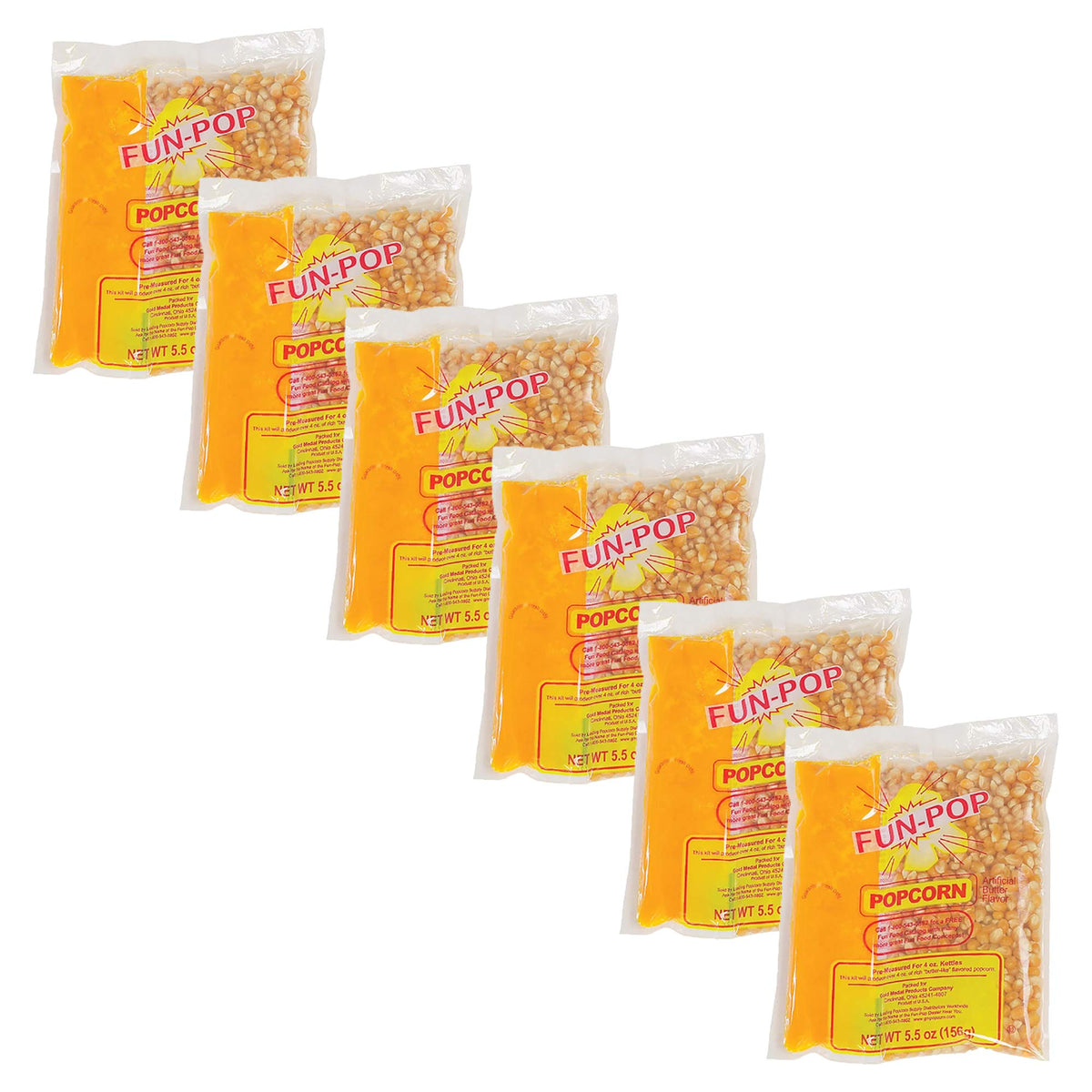 Popcorn Supply 5.5 OZ Portion Pack for 4 OZ Popper - 6PACK